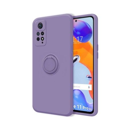 Funda Silicona Líquida Ultra Suave con Anillo compatible con Xiaomi Redmi Note 12 Pro 4G Color Morada