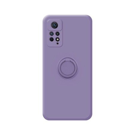 Funda Silicona Líquida Ultra Suave con Anillo compatible con Xiaomi Redmi Note 12 Pro 4G Color Morada