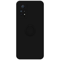 Funda Silicona Líquida Ultra Suave con Anillo compatible con Xiaomi Redmi Note 12 Pro 4G Color Negra