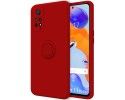 Funda Silicona Líquida Ultra Suave con Anillo compatible con Xiaomi Redmi Note 12 Pro 4G Color Roja