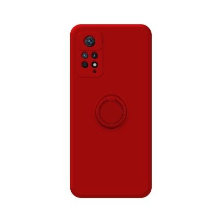 Funda Silicona Líquida Ultra Suave con Anillo compatible con Xiaomi Redmi Note 12 Pro 4G Color Roja