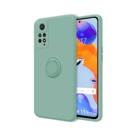 Funda Silicona Líquida Ultra Suave con Anillo compatible con Xiaomi Redmi Note 12 Pro 4G Color Verde