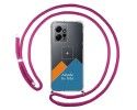 Personaliza tu Funda Colgante Transparente para Xiaomi Redmi Note 12 4G con Cordon Rosa Fucsia Dibujo Personalizada