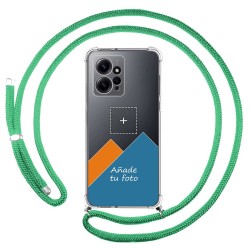Personaliza tu Funda Colgante Transparente para Xiaomi Redmi Note 12 4G con Cordon Verde Agua Dibujo Personalizada