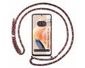 Funda Colgante Transparente compatible con Xiaomi Redmi Note 12 4G con Cordon Rosa / Dorado