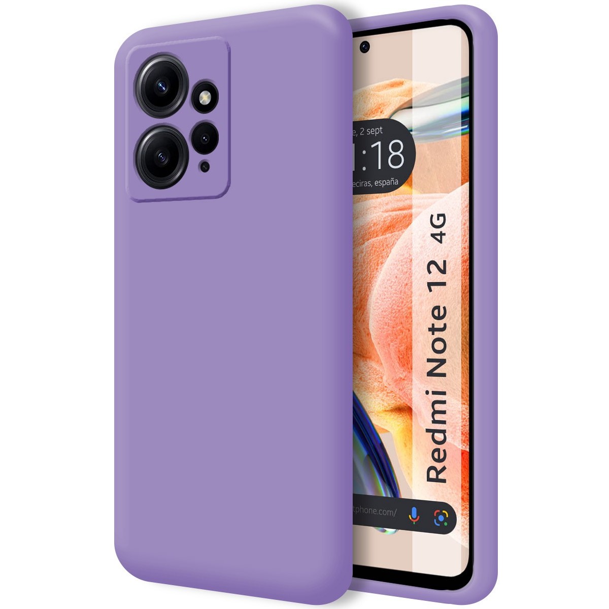 Funda Silicona Líquida Ultra Suave compatible con Xiaomi Redmi Note 12 4G color Morada
