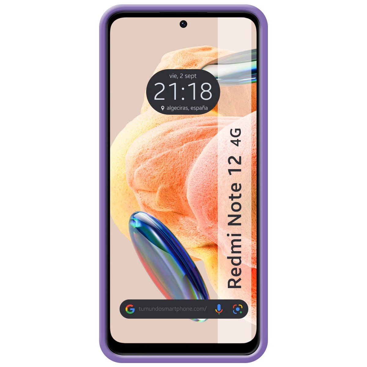 Funda Silicona Líquida Ultra Suave compatible con Xiaomi Redmi Note 12 4G color Morada