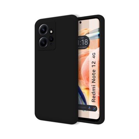 Funda Silicona Líquida Ultra Suave compatible con Xiaomi Redmi Note 12 4G color Negra