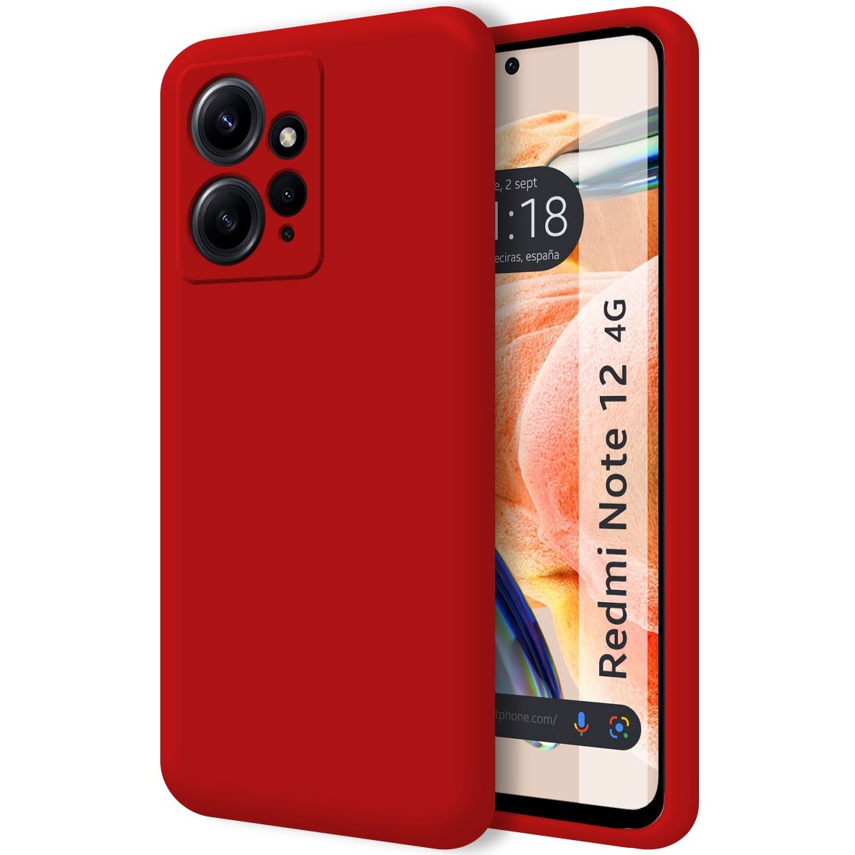Xiaomi Redmi Note 12 4G Funda Gel Tpu Silicona Líquida Roja