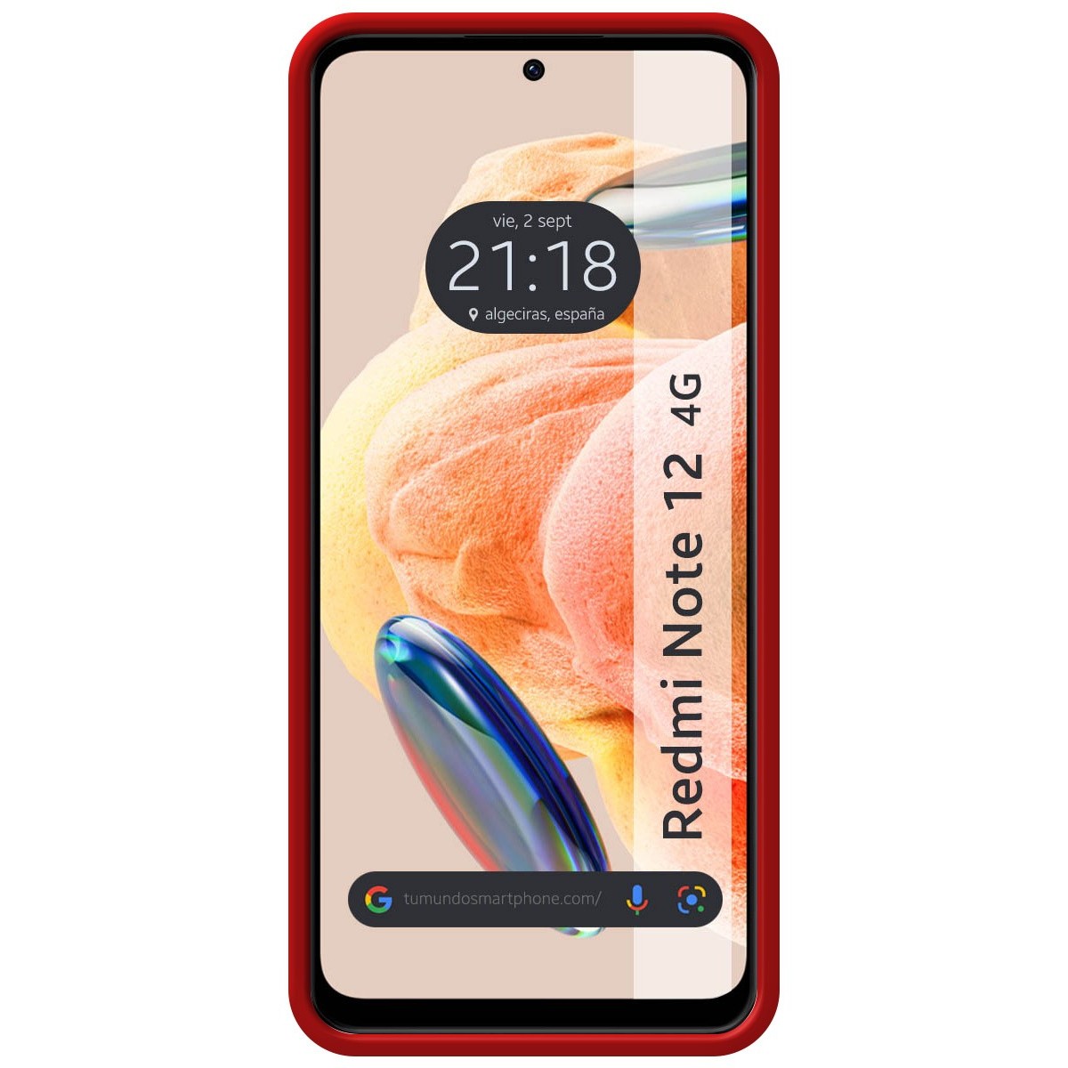 Funda Silicona Líquida Ultra Suave compatible con Xiaomi Redmi Note 12 4G color Roja