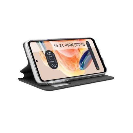Funda Libro Soporte con Ventana compatible con Xiaomi Redmi Note 12 4G color Negra
