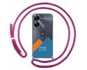 Personaliza tu Funda Colgante Transparente para Realme C55 con Cordon Rosa Fucsia Dibujo Personalizada