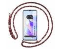 Funda Colgante Transparente para Huawei Honor X7a con Cordon Rosa / Dorado