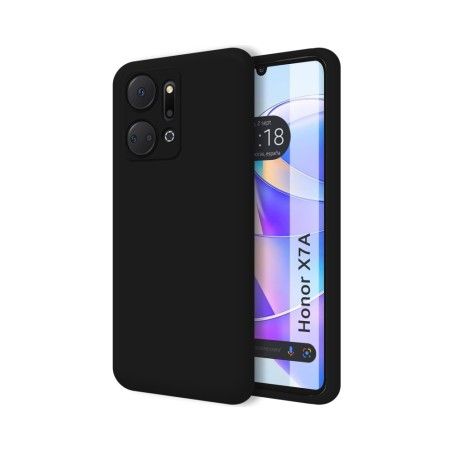 Funda Silicona Líquida Ultra Suave para Huawei Honor X7a color Negra
