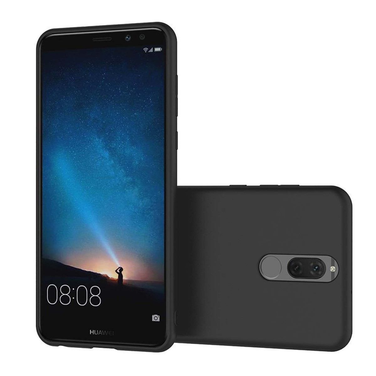 Funda Gel Tpu Tipo Mate Negra para Huawei Mate 10 Lite