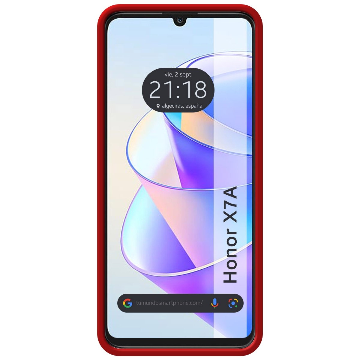 Funda Silicona Líquida Ultra Suave para Huawei Honor X7a color Roja