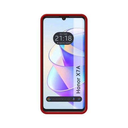 Funda Silicona Líquida Ultra Suave para Huawei Honor X7a color Roja