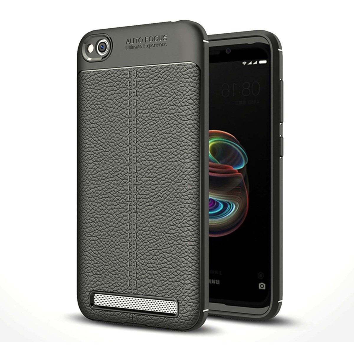 Funda Gel Tpu Tipo Piel Negra para Xiaomi Redmi 5A 5"