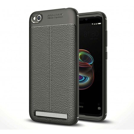 Funda Gel Tpu Tipo Piel Negra para Xiaomi Redmi 5A 5"
