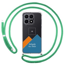 Personaliza tu Funda Colgante Transparente para Huawei Honor X8a con Cordon Verde Agua Dibujo Personalizada