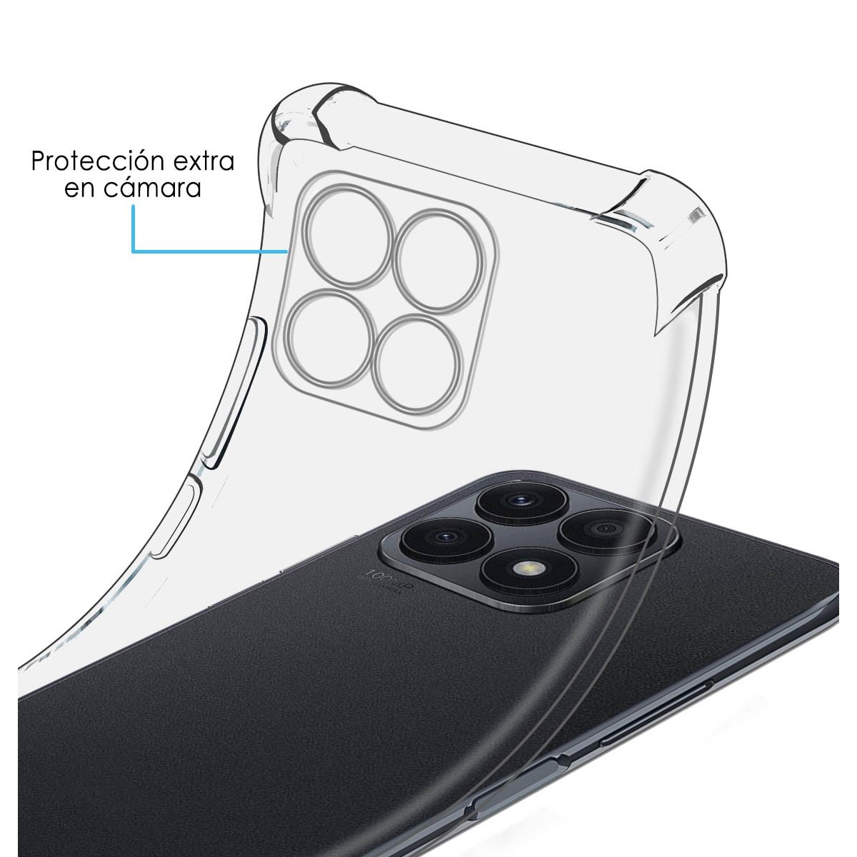 Funda Silicona Antigolpes Transparente para Huawei Honor X8a