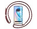 Funda Colgante Transparente para Huawei Honor X8a con Cordon Rosa / Dorado