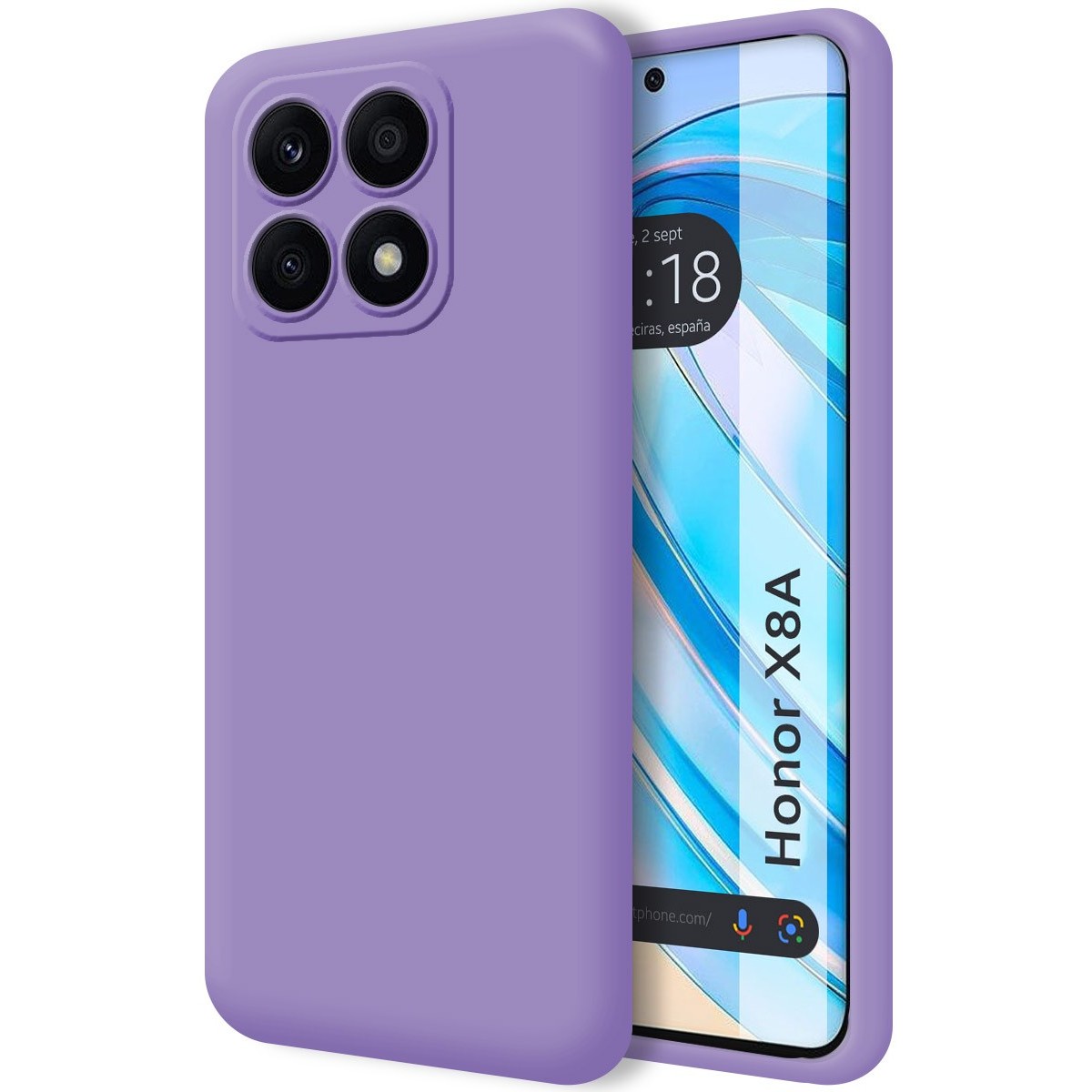 Funda Silicona Líquida Ultra Suave para Huawei Honor X8a color Morada