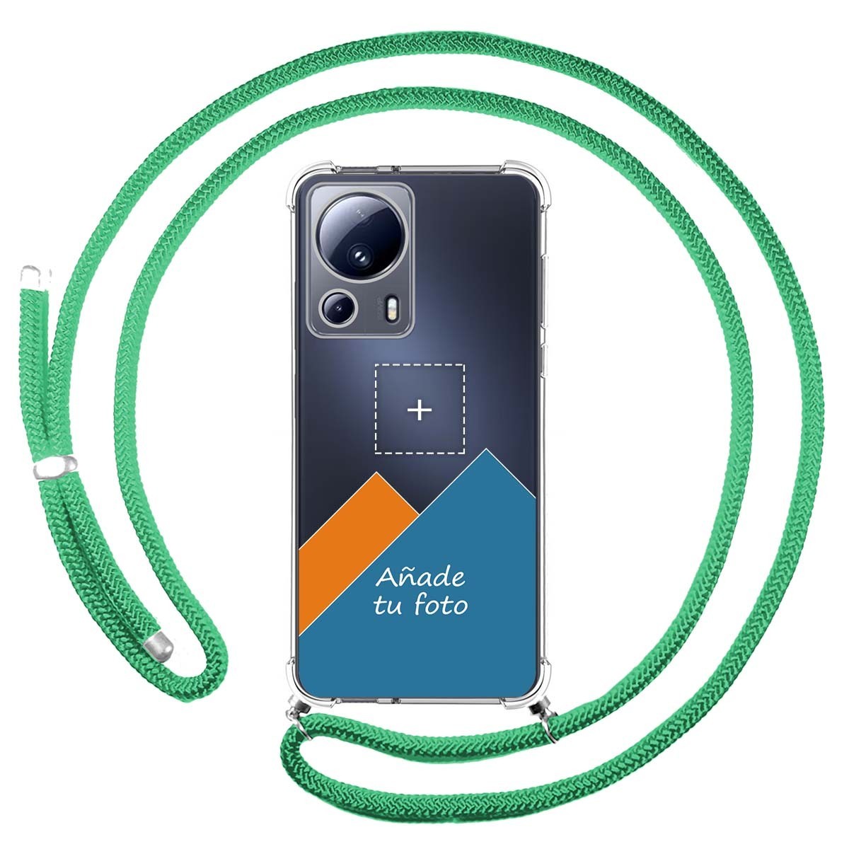 Personaliza tu Funda Colgante Transparente para Xiaomi 13 Lite 5G con Cordon Verde Agua Dibujo Personalizada