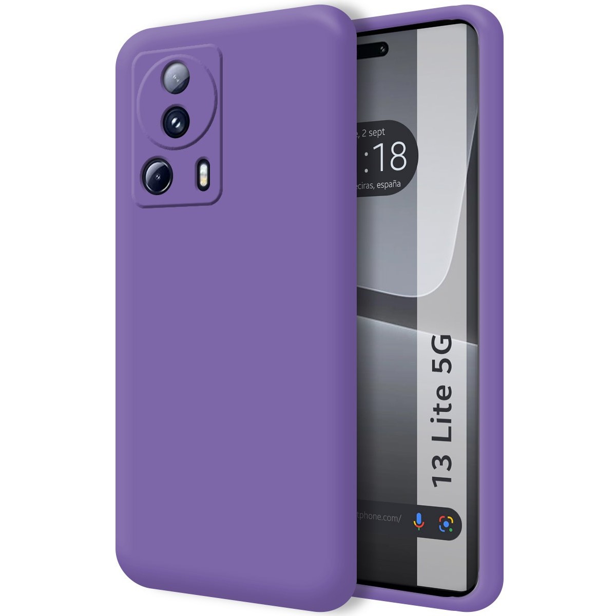 Funda Silicona Líquida Ultra Suave compatible con Xiaomi 13 Lite 5G color Morada