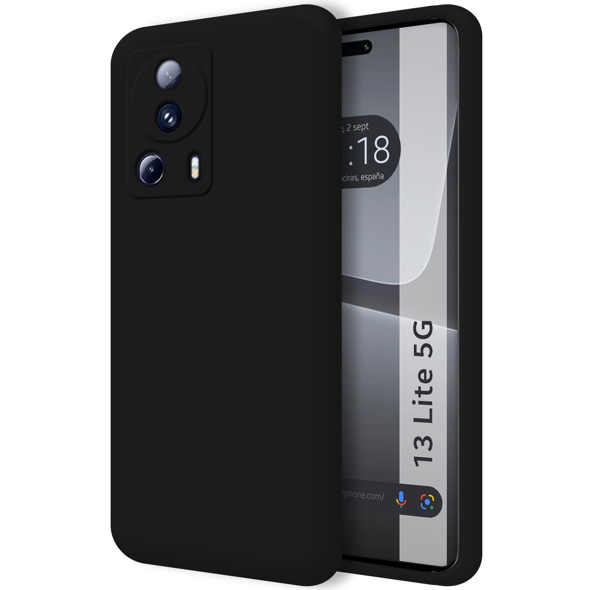 Funda Silicona Líquida Ultra Suave compatible con Xiaomi 13 Lite 5G color Negra