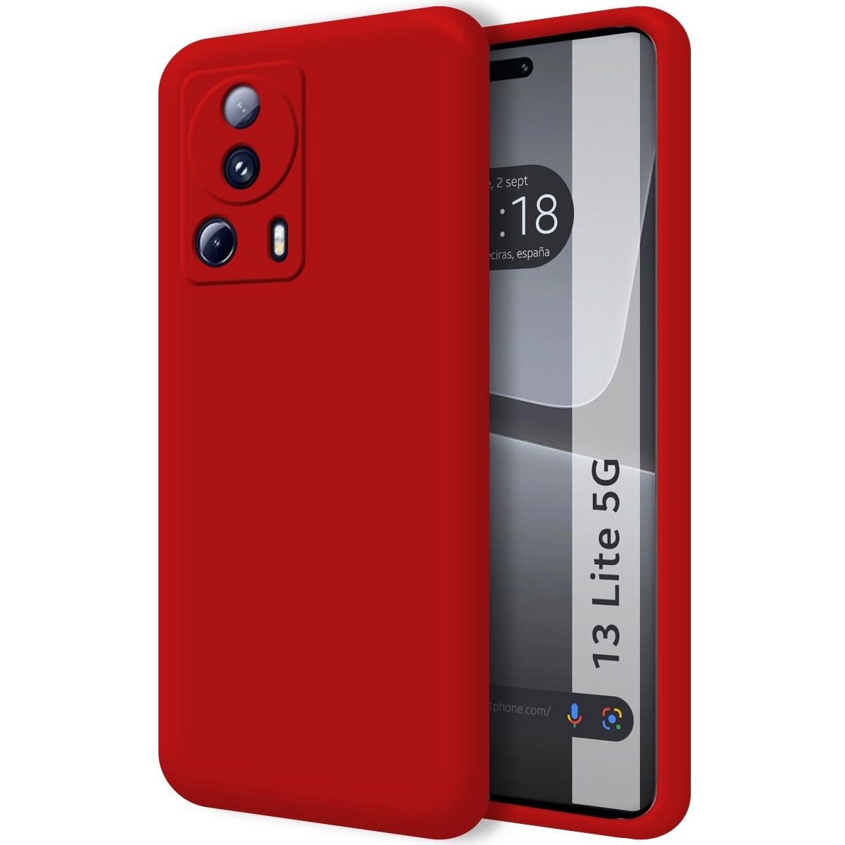 Funda Silicona Líquida Ultra Suave compatible con Xiaomi 13 Lite 5G color Roja