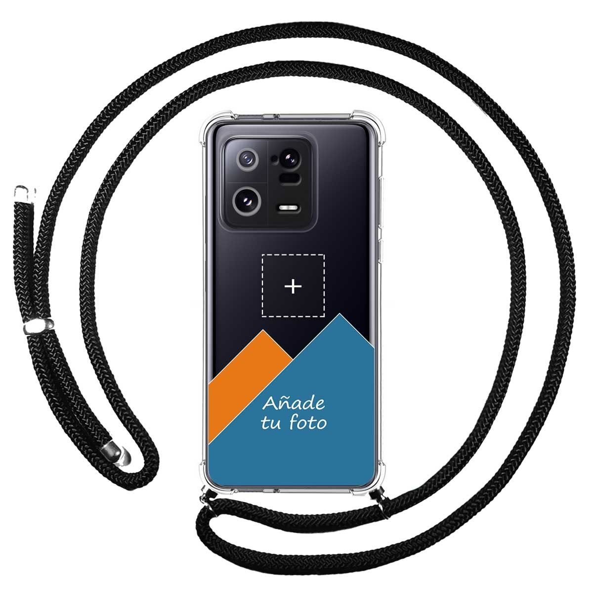 Personaliza tu Funda Colgante Transparente para Xiaomi 13 Pro 5G con Cordon Negro Dibujo Personalizada