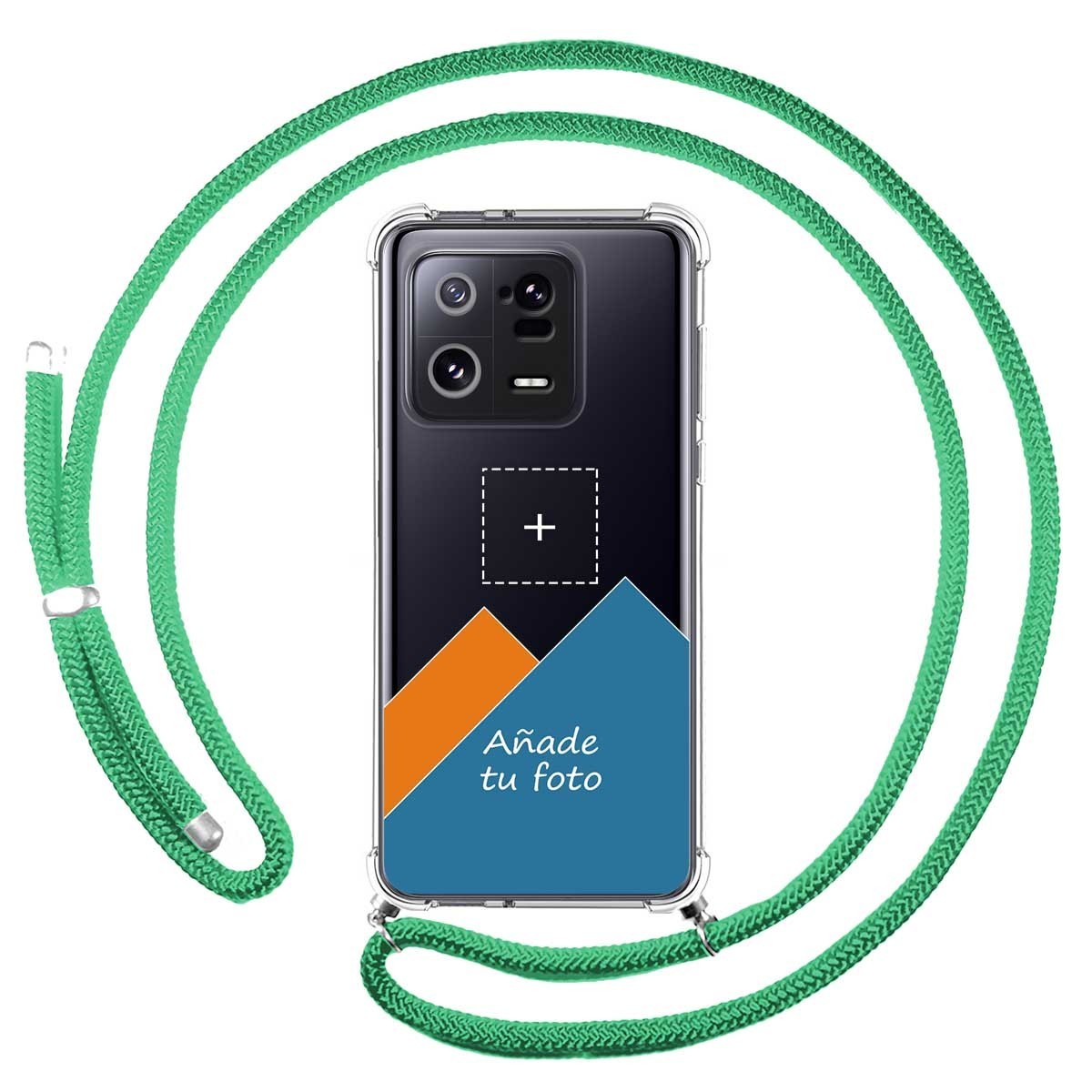 Personaliza tu Funda Colgante Transparente para Xiaomi 13 Pro 5G con Cordon Verde Agua Dibujo Personalizada