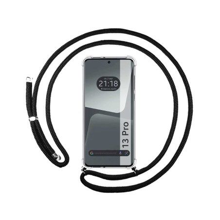 Funda Colgante Transparente compatible con Xiaomi 13 Pro 5G con Cordon Negro