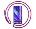 Funda Colgante Transparente para Realme C55 con Cordon Rosa Fucsia