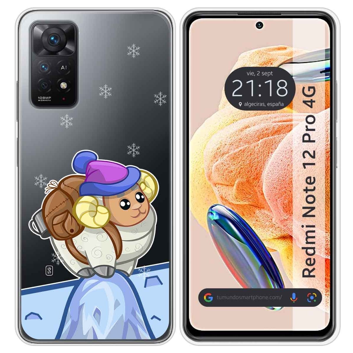 Funda Silicona Transparente compatible con Xiaomi Redmi Note 12 Pro 4G diseño Cabra Dibujos