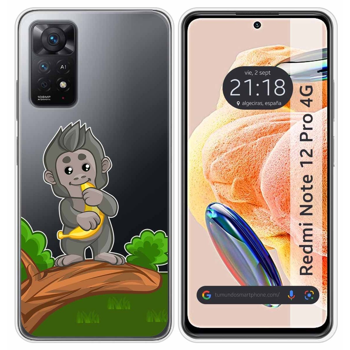 Funda Silicona Transparente compatible con Xiaomi Redmi Note 12 Pro 4G diseño Mono Dibujos
