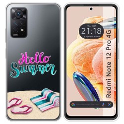 Funda Silicona Transparente compatible con Xiaomi Redmi Note 12 Pro 4G diseño Summer Dibujos
