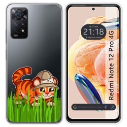 Funda Silicona Transparente compatible con Xiaomi Redmi Note 12 Pro 4G diseño Tigre Dibujos