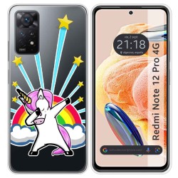 Funda Silicona Transparente compatible con Xiaomi Redmi Note 12 Pro 4G diseño Unicornio Dibujos