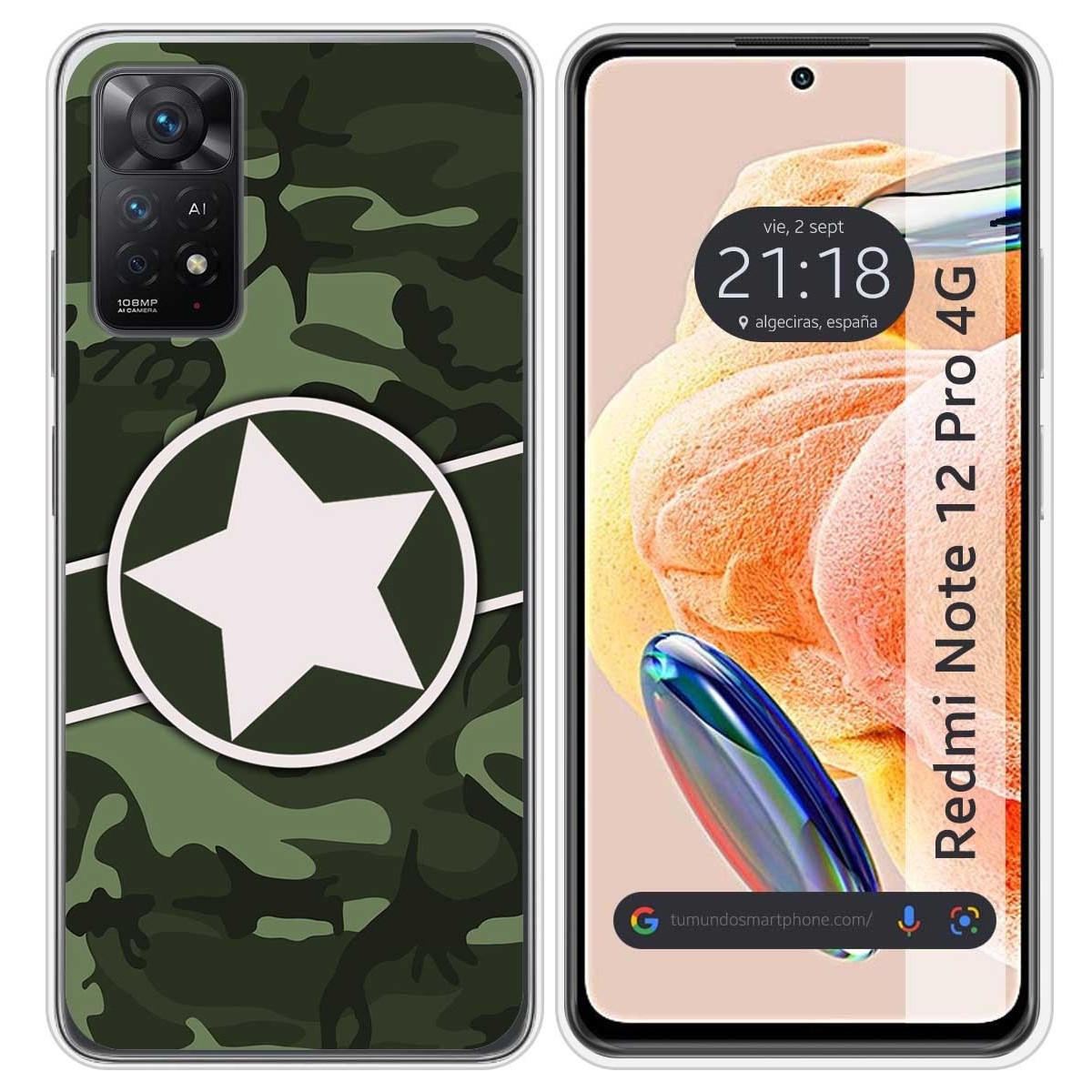 Funda Silicona compatible con Xiaomi Redmi Note 12 Pro 4G diseño Camuflaje 01 Dibujos