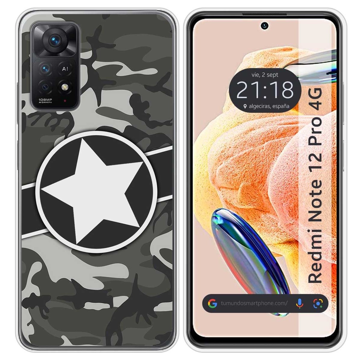 Funda Silicona compatible con Xiaomi Redmi Note 12 Pro 4G diseño Camuflaje 02 Dibujos