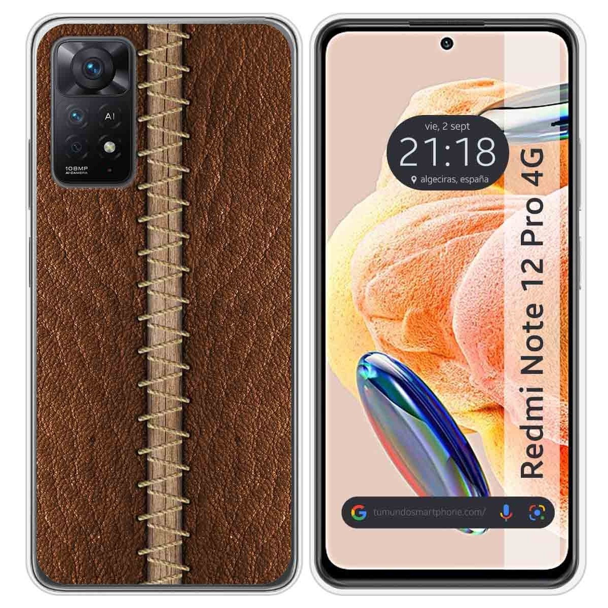 Funda Silicona compatible con Xiaomi Redmi Note 12 Pro 4G diseño Cuero 01 Dibujos