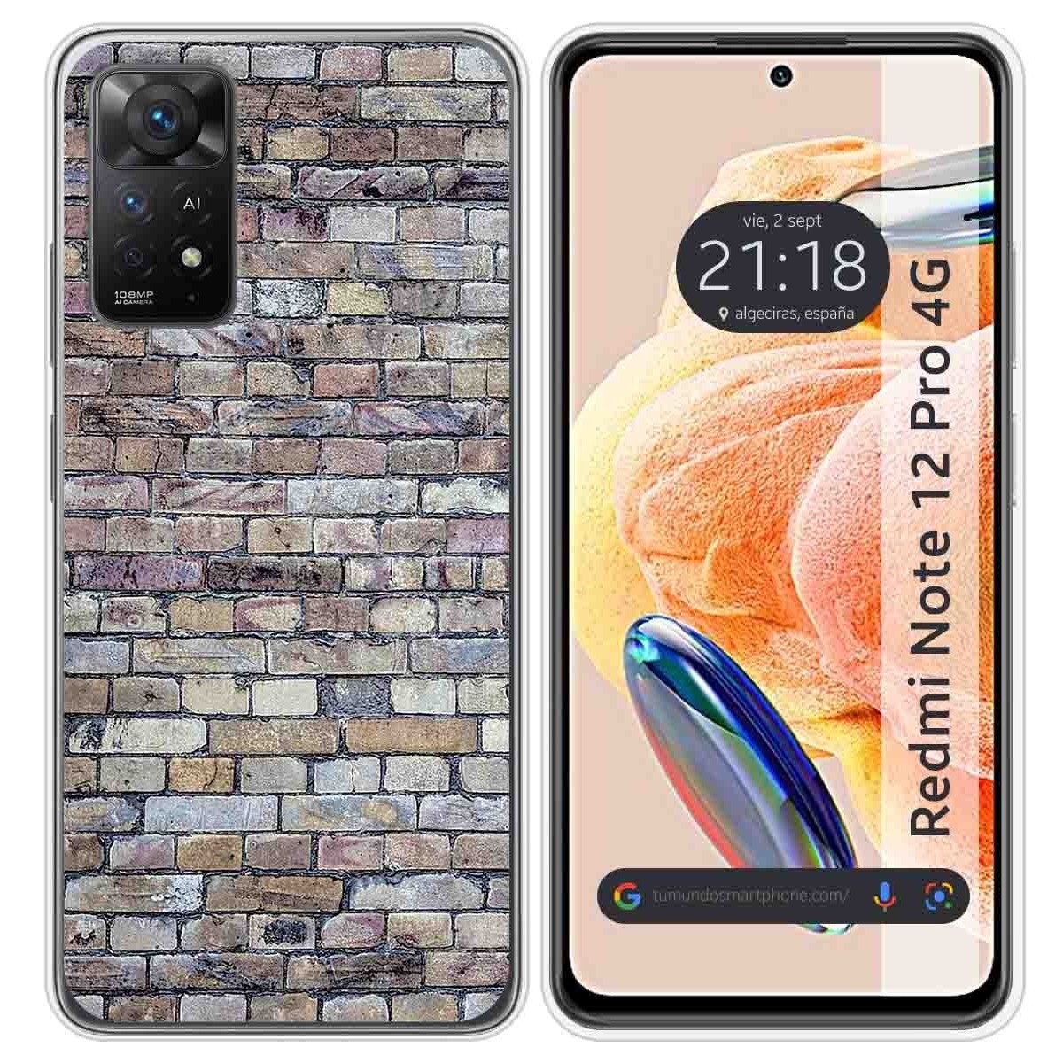 Funda Silicona compatible con Xiaomi Redmi Note 12 Pro 4G diseño Ladrillo 02 Dibujos