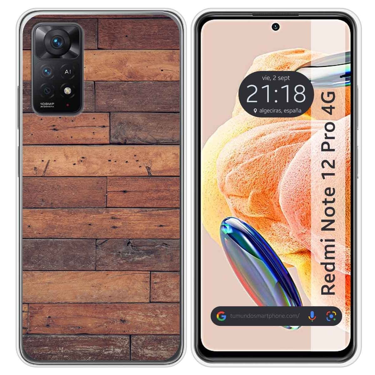 Funda Silicona compatible con Xiaomi Redmi Note 12 Pro 4G diseño Madera 03 Dibujos