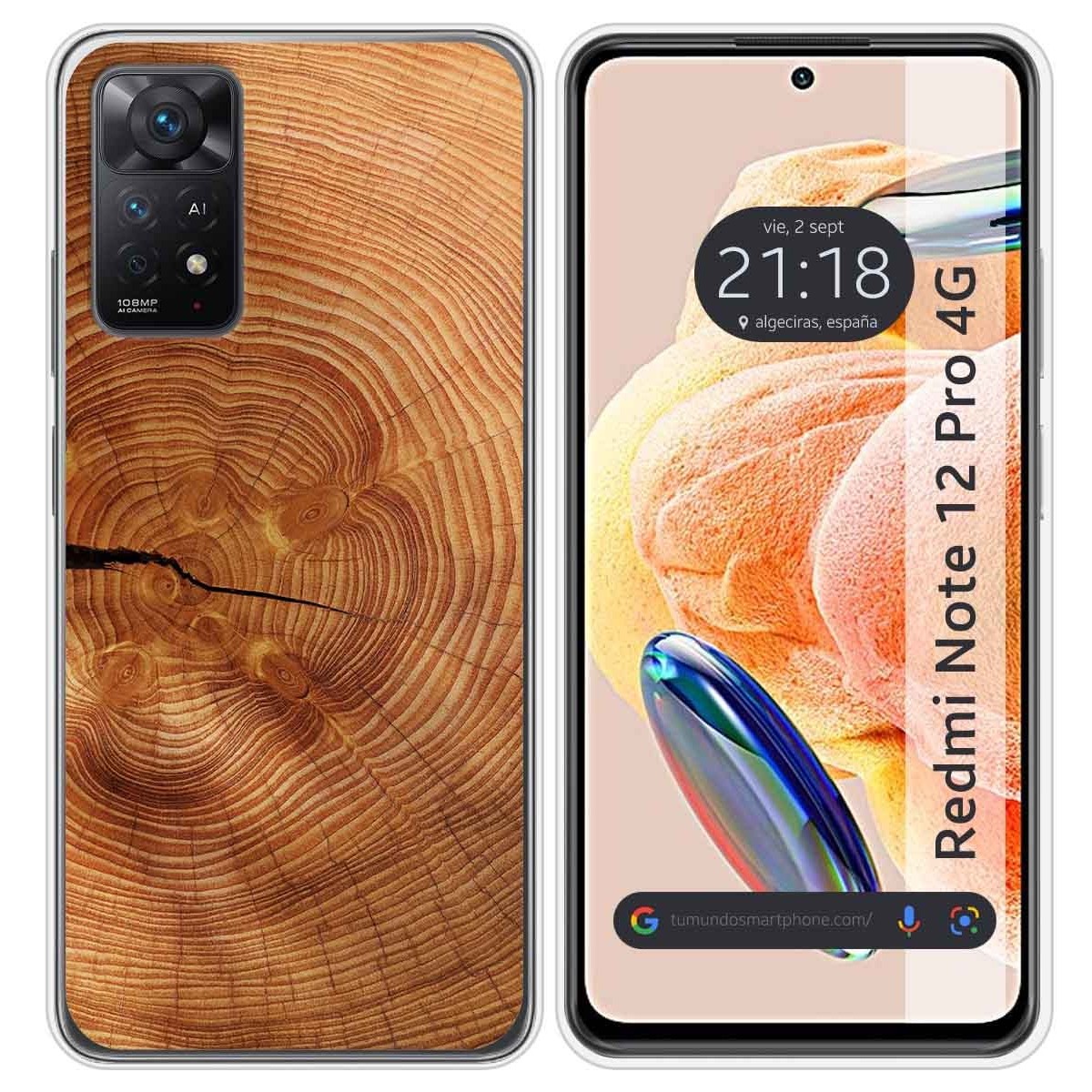 Funda Silicona compatible con Xiaomi Redmi Note 12 Pro 4G diseño Madera 04 Dibujos
