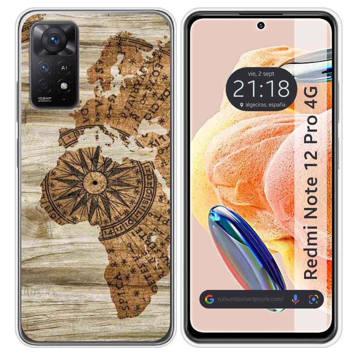 Funda Silicona compatible con Xiaomi Redmi Note 12 Pro 4G diseño Madera 07 Dibujos