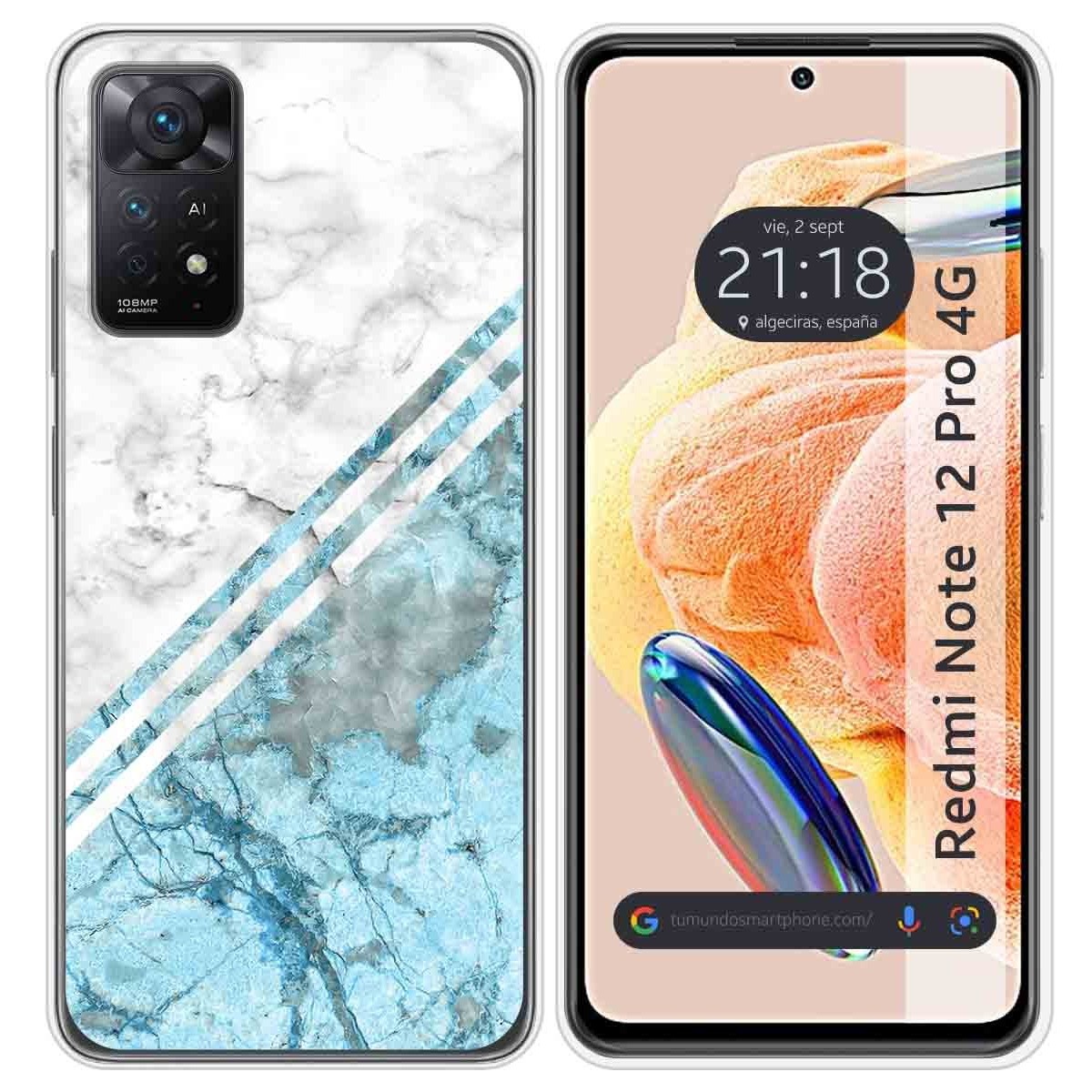 Funda Silicona compatible con Xiaomi Redmi Note 12 Pro 4G diseño Mármol 02 Dibujos
