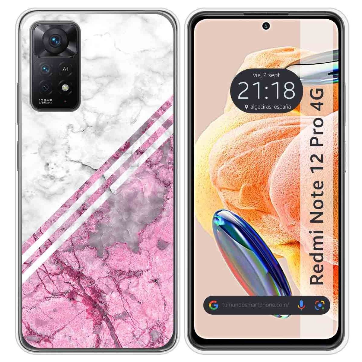 Funda Silicona compatible con Xiaomi Redmi Note 12 Pro 4G diseño Mármol 03 Dibujos