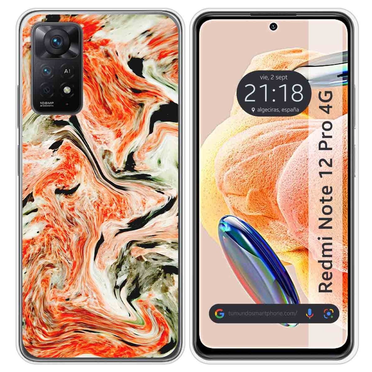 Funda Silicona compatible con Xiaomi Redmi Note 12 Pro 4G diseño Mármol 12 Dibujos